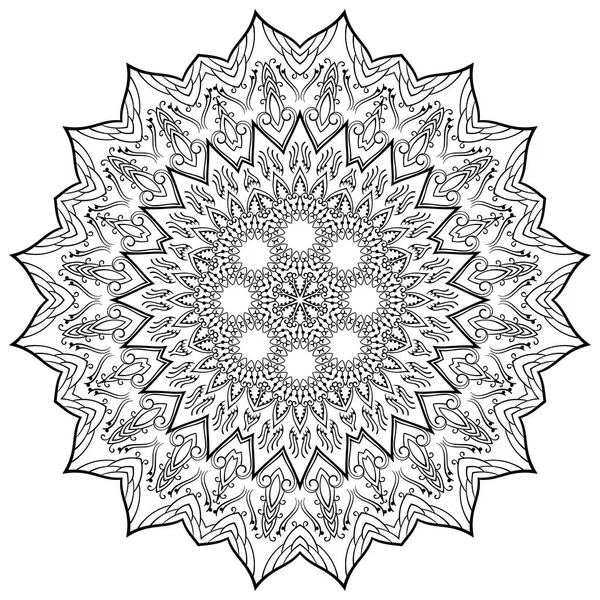 Ornamental mandala for coloring book — Stock Vector