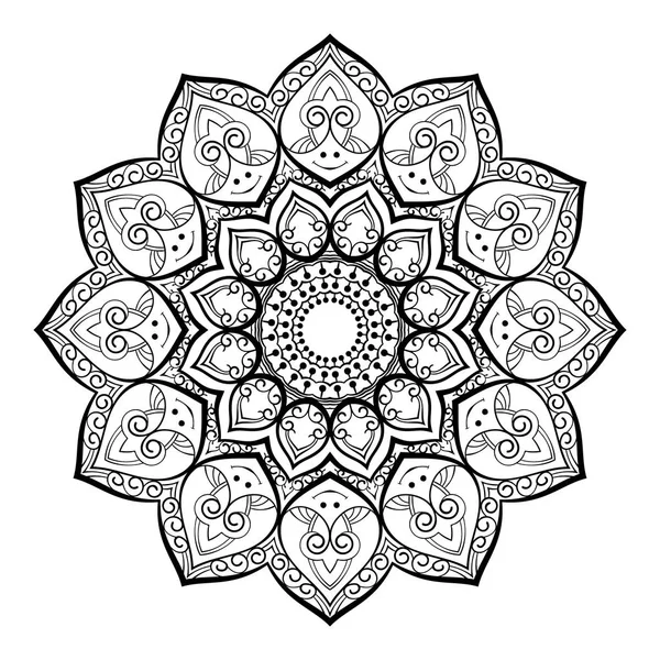 Mandala ornemental pour livre à colorier — Image vectorielle