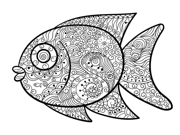 Fiska i doodle stil — Stock vektor