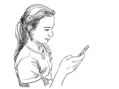 akıllı telefon kullanan genç kız