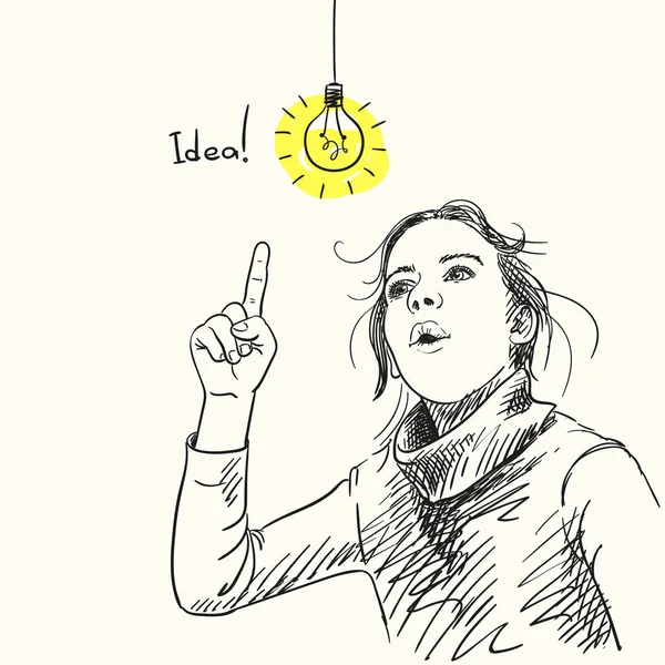 Mädchen mit brillanter Idee — Stockvektor