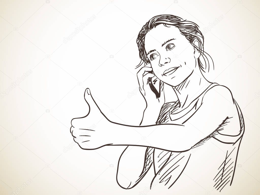 teenager girl talking mobile phone