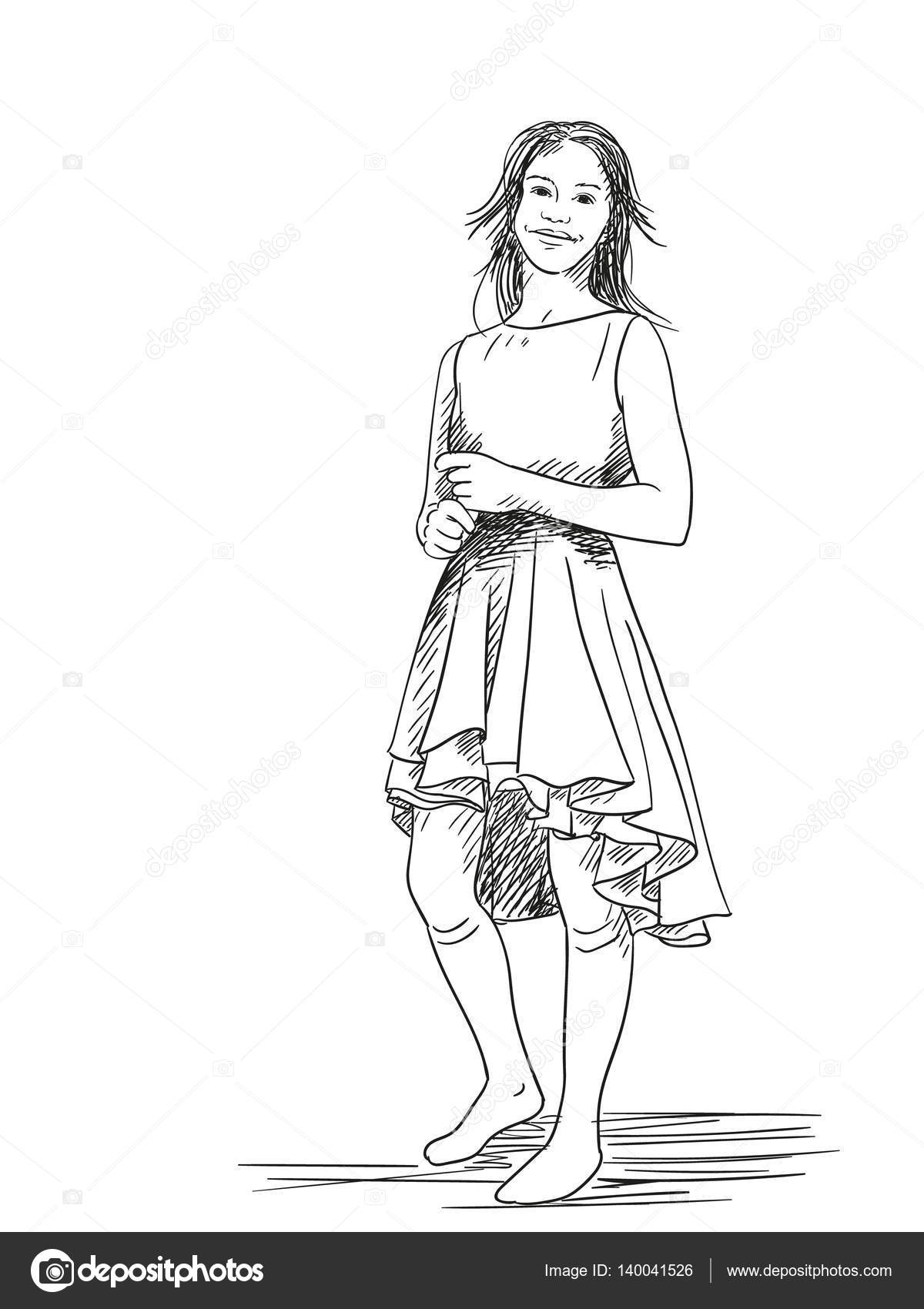 Sketch of mystical woman in beautiful dress inspired by middle age design,  Stock Photo, Picture And Low Budget Royalty Free Image. Pic. ESY-044706536  | agefotostock