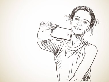 genç kız alma selfie