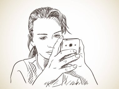 Akıllı telefon kullanan kız