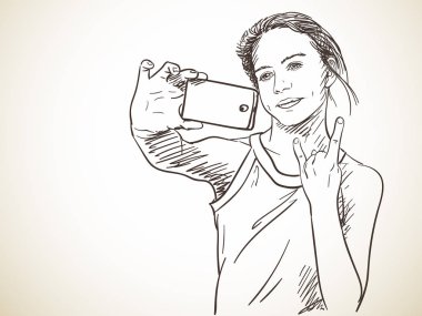 genç kız alma selfie