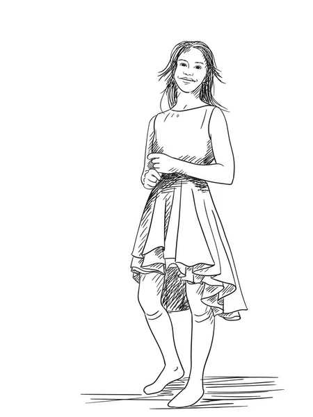Девочка-подросток в красивом платье — стоковый вектор
