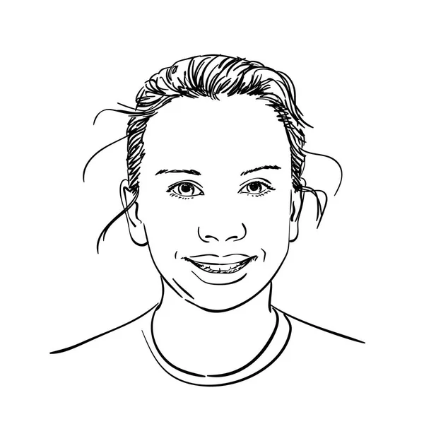 Sketch of girl's face — Stock Vector