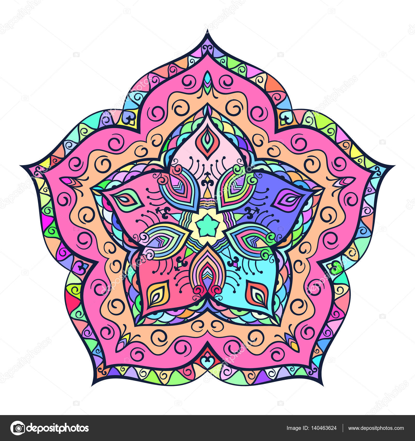 Download Round multicolored mandala — Stock Vector © OlgaTropinina ...
