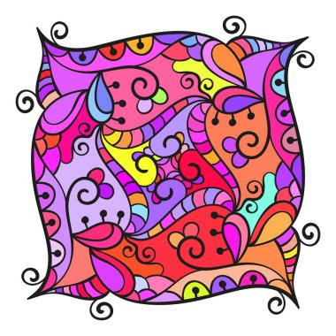 Kare çok renkli mandala