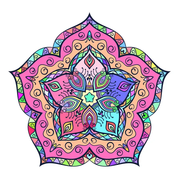 Mandala redondo multicolor — Archivo Imágenes Vectoriales