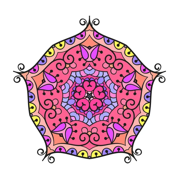 Pětiúhelníkové vícebarevné mandala — Stockový vektor