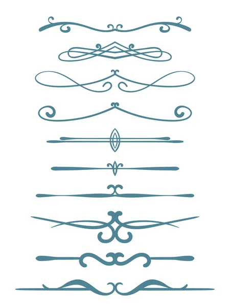 Líneas caligráficas ornamentales — Vector de stock