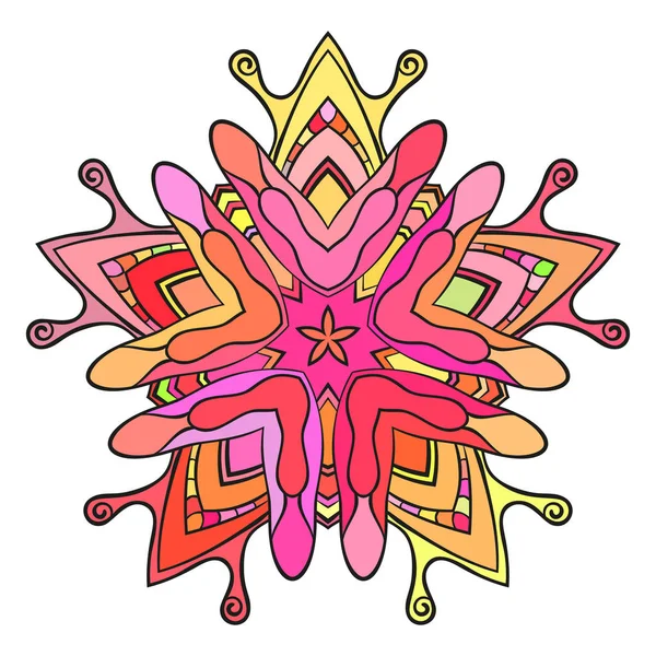 Mandala multicolorida pentagonal — Vetor de Stock