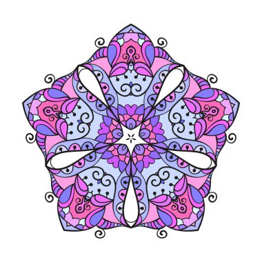 Pentagonal ornamental mandala clipart
