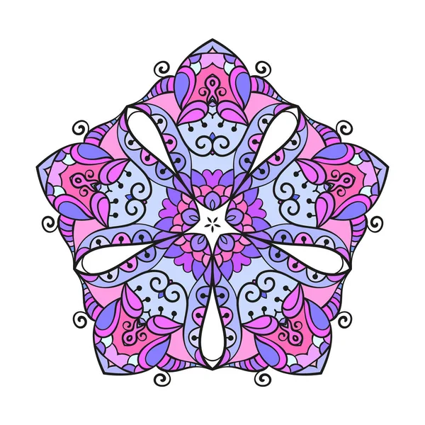 Mandala ornamental pentagonal — Vetor de Stock