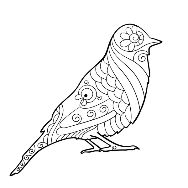 Página con pájaro para colorear libro — Archivo Imágenes Vectoriales