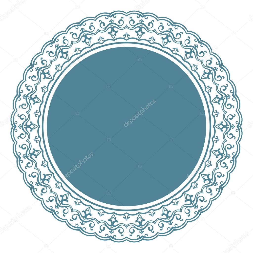 Blue round frame