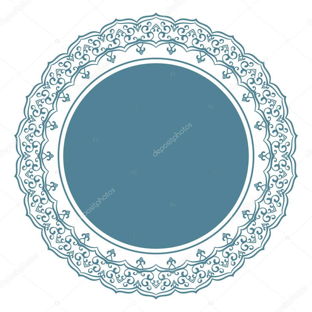 Blue round frame