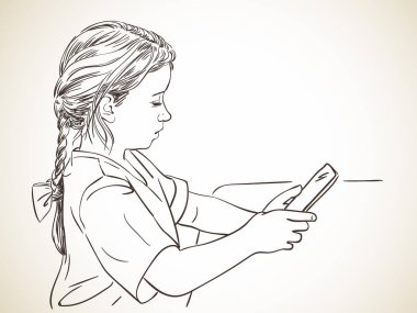 Tablet kullanarak üzerinde duruldu kız