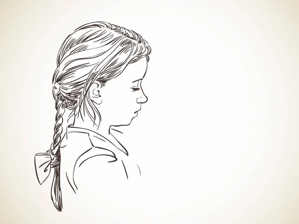 Κεφάλι νεαρού κοριτσιού στο προφίλ — Διανυσματικό Αρχείο
