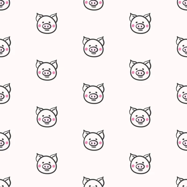 Cochons mignons motif sans couture — Image vectorielle