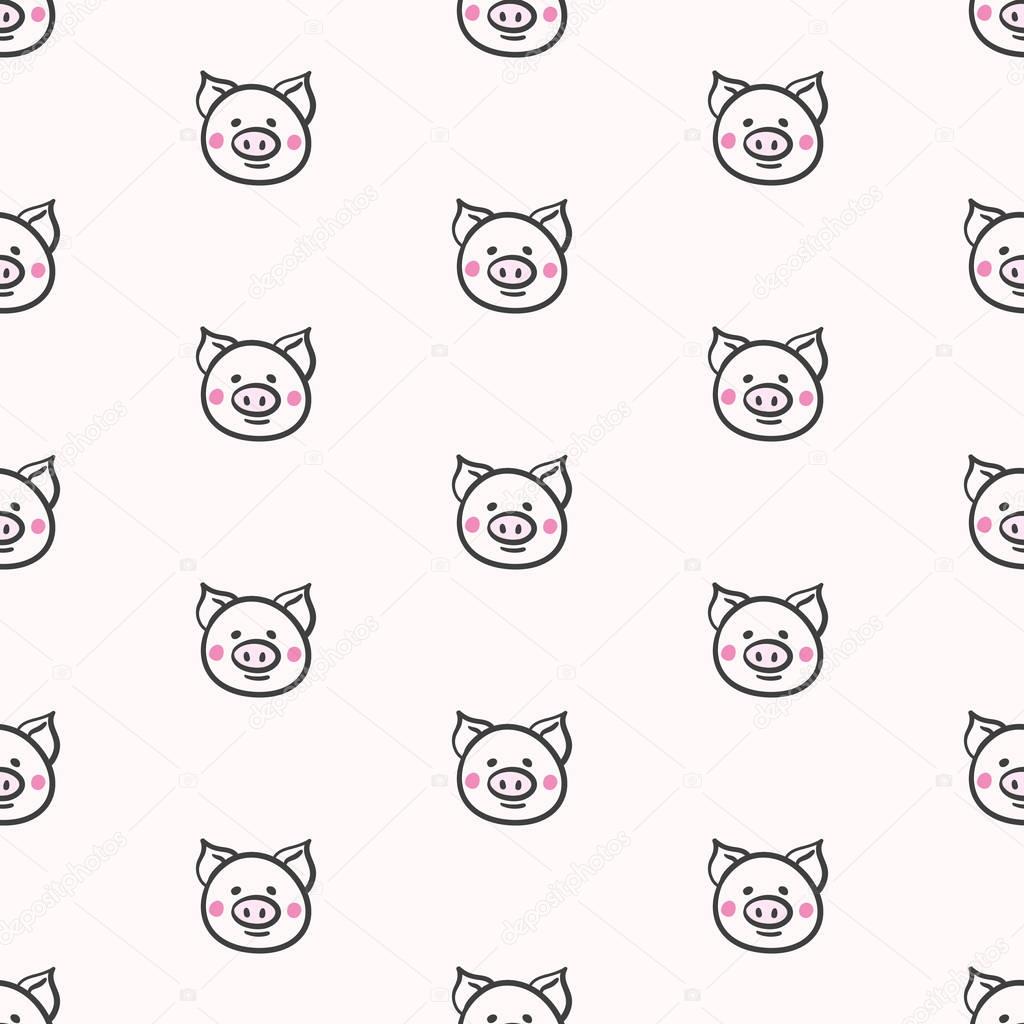 Cute pigs seamless pattern