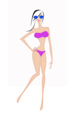 Seksi Bikini kadın moda illüstrasyon