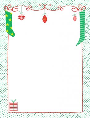 Noel çerçeve kaprisli süsler ve çorap