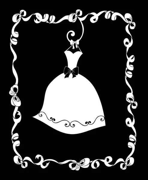 Suknię, wiszące w ramce wstążki i kokardy — Zdjęcie stockowe