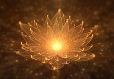 Water Lily, Radiant Orange Lotus with Rays of Light clipart
