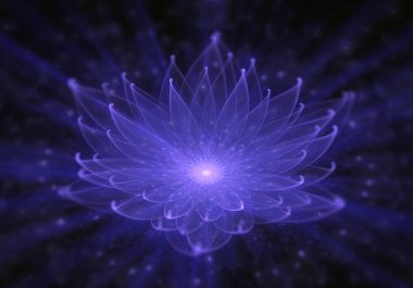Water Lily, Radiant Blue Lotus with Rays of Light clipart