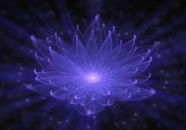 Water Lily, Radiant Blue Lotus with Rays of Light — Stock Photo, Image