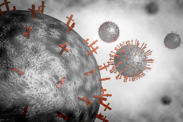 Ilustración Coronavirus Forma Planeta Con Cruces Graves Alta Mortalidad Falta — Foto de Stock