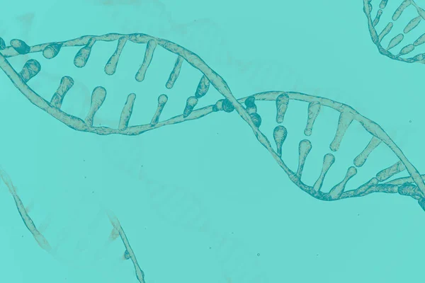 蓝底dna分子生物化学的概念 — 图库照片