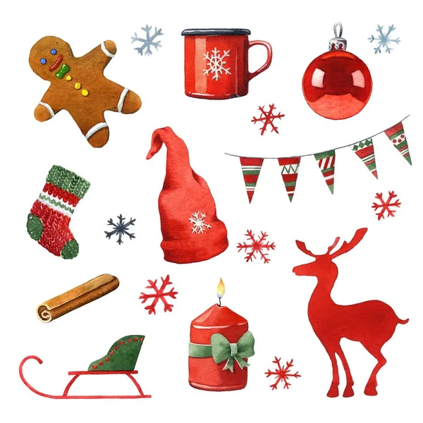 Acuarela Navidad clipart — Foto de Stock