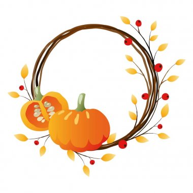 Sonbahar çelenk kabak ile