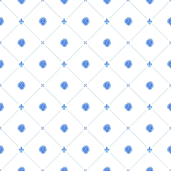 Blue watercolor seamless pattern — Stock Photo, Image