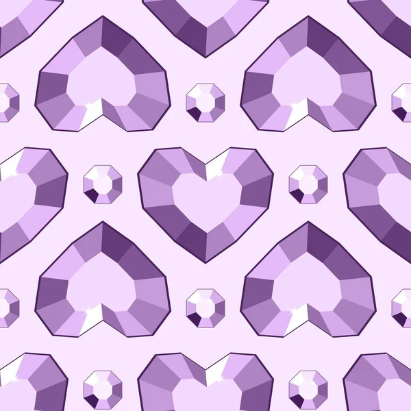 Heart shaped gemstones seamless background. Jpeg only — 스톡 사진