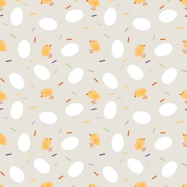 Páscoa Padrão Jpeg Sem Costura Com Galinhas Ovos — Fotografia de Stock