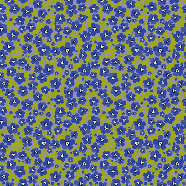 Blaues Nahtloses Muster Mit Kleinen Blüten Nur Jpeg — Stockfoto