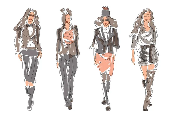 Desenho Moda Feminina —  Vetores de Stock