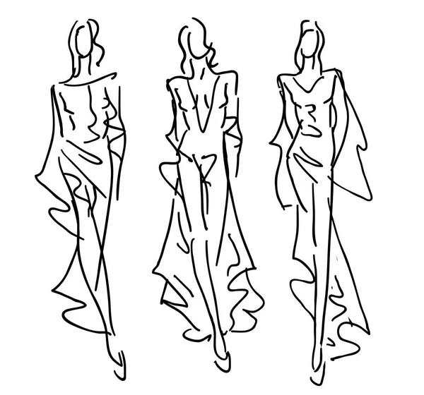 Modelos de moda estilizada — Vector de stock