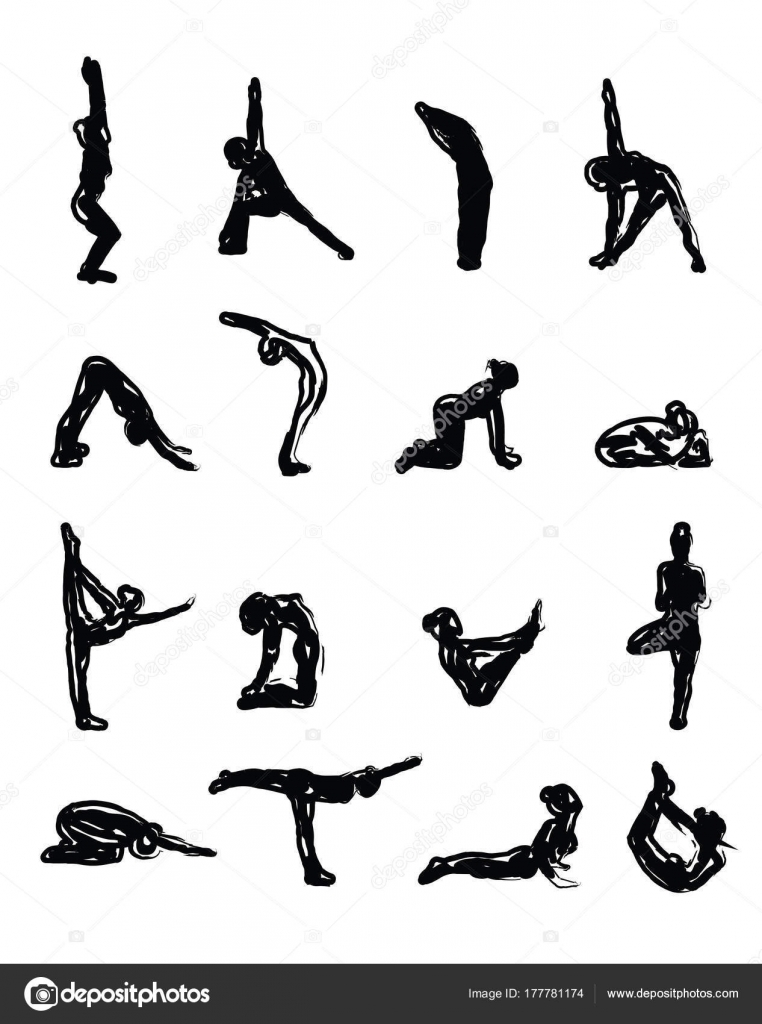 Immagini yoga silhouette asana Yoga Silhouette abbozzato asana