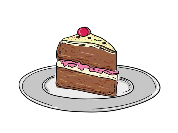 Stück Kuchen Vektorillustration — Stockvektor