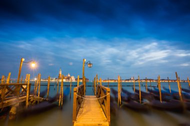 Venedik, İtalya 'da Gondollar