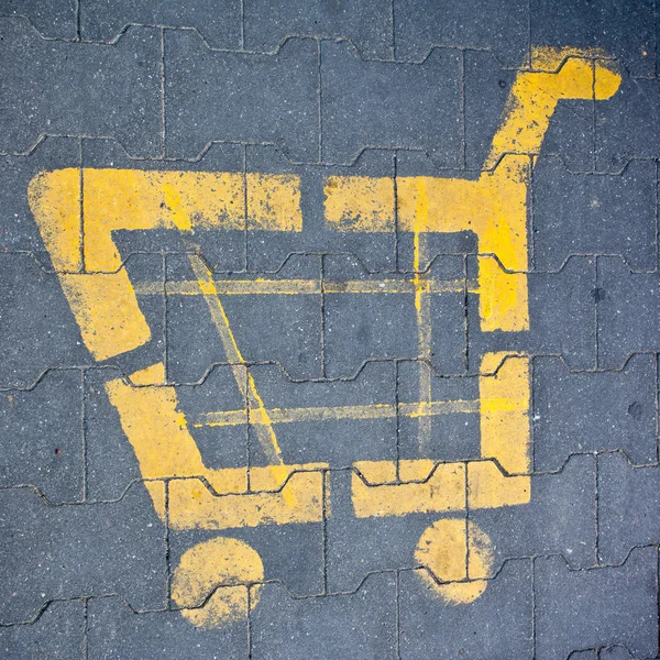 Shopping cart tecken — Stockfoto