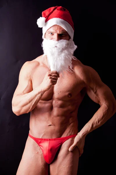 肌肉圣诞老人 — 图库照片