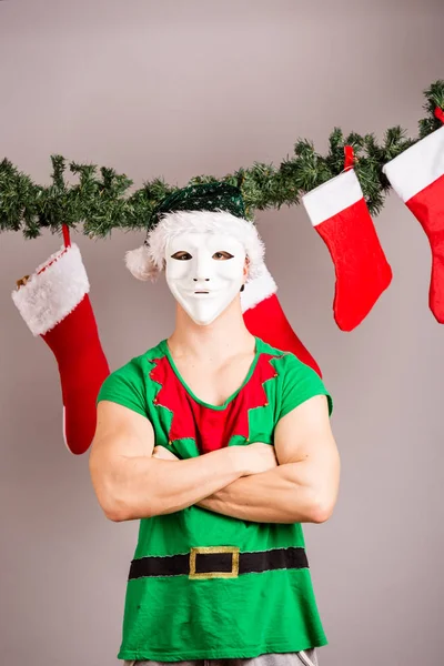 Funny Christmas elf — Stockfoto