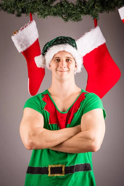Funny Christmas elf — Stock Photo, Image